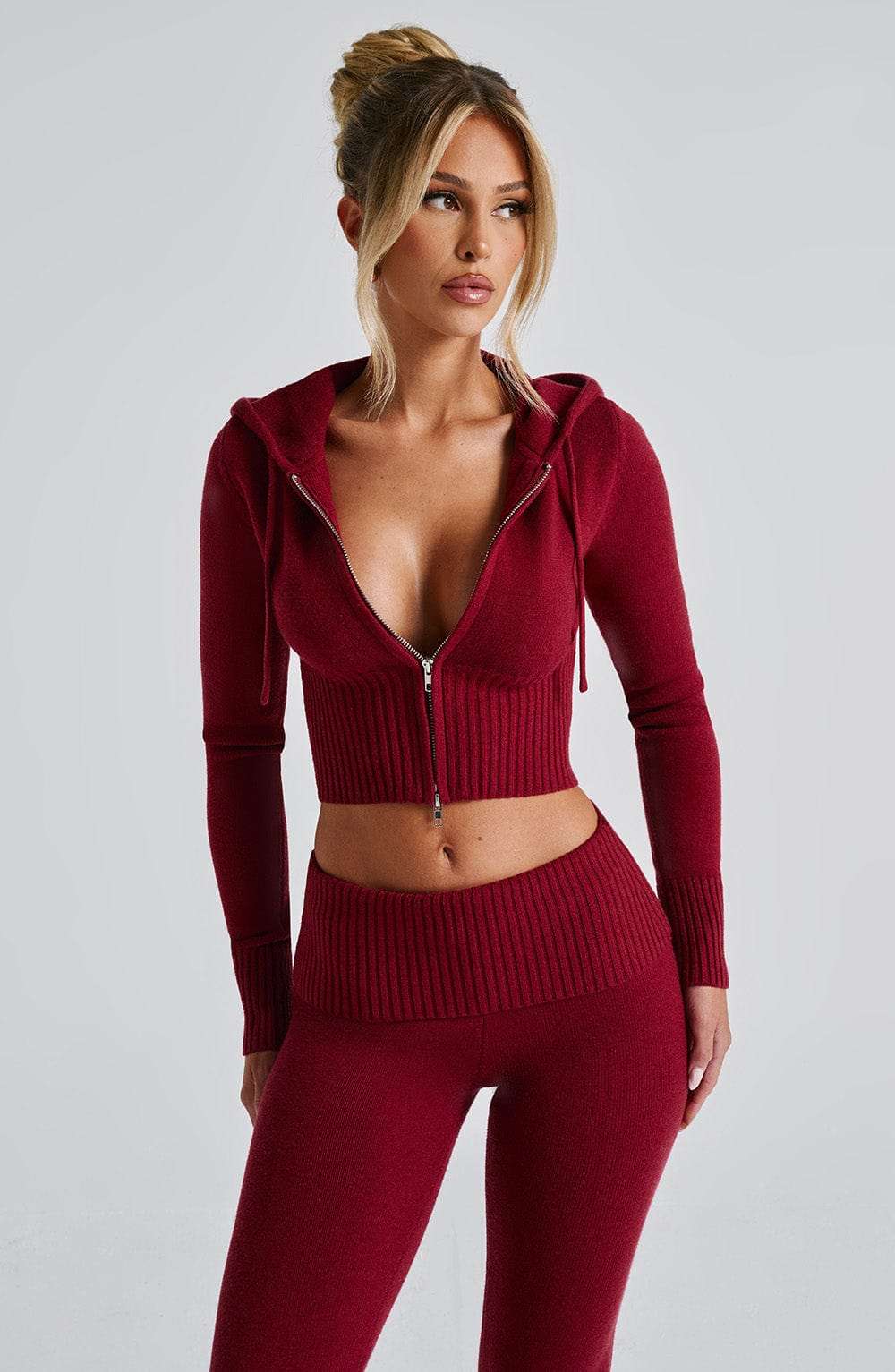 Portia Knit Hoodie - Red Ryvelle
