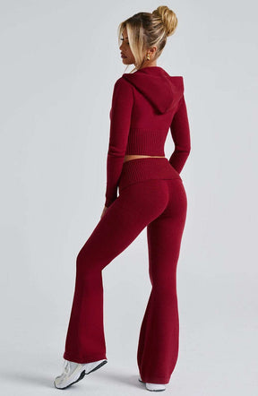 Portia Knit Hoodie - Red Ryvelle