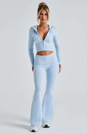 Portia Knit Pants - Baby Blue Ryvelle