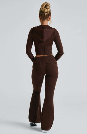 Portia Knit Pants - Chocolate Ryvelle