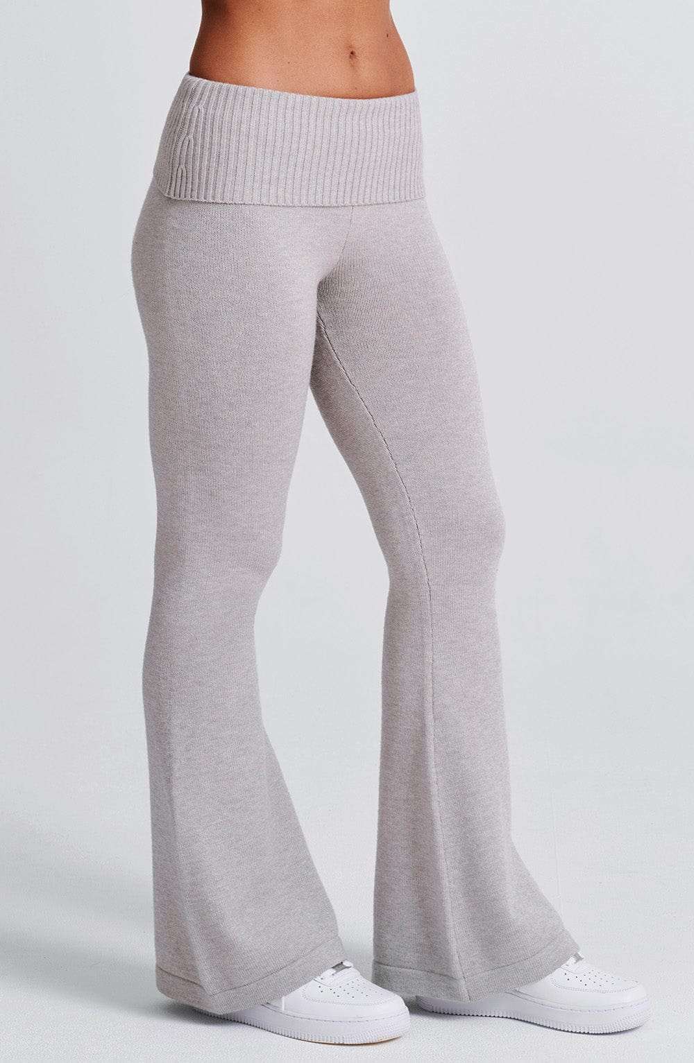 Portia Knit Pants - Light Grey Marl Ryvelle