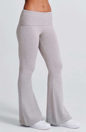 Portia Knit Pants - Light Grey Marl Ryvelle