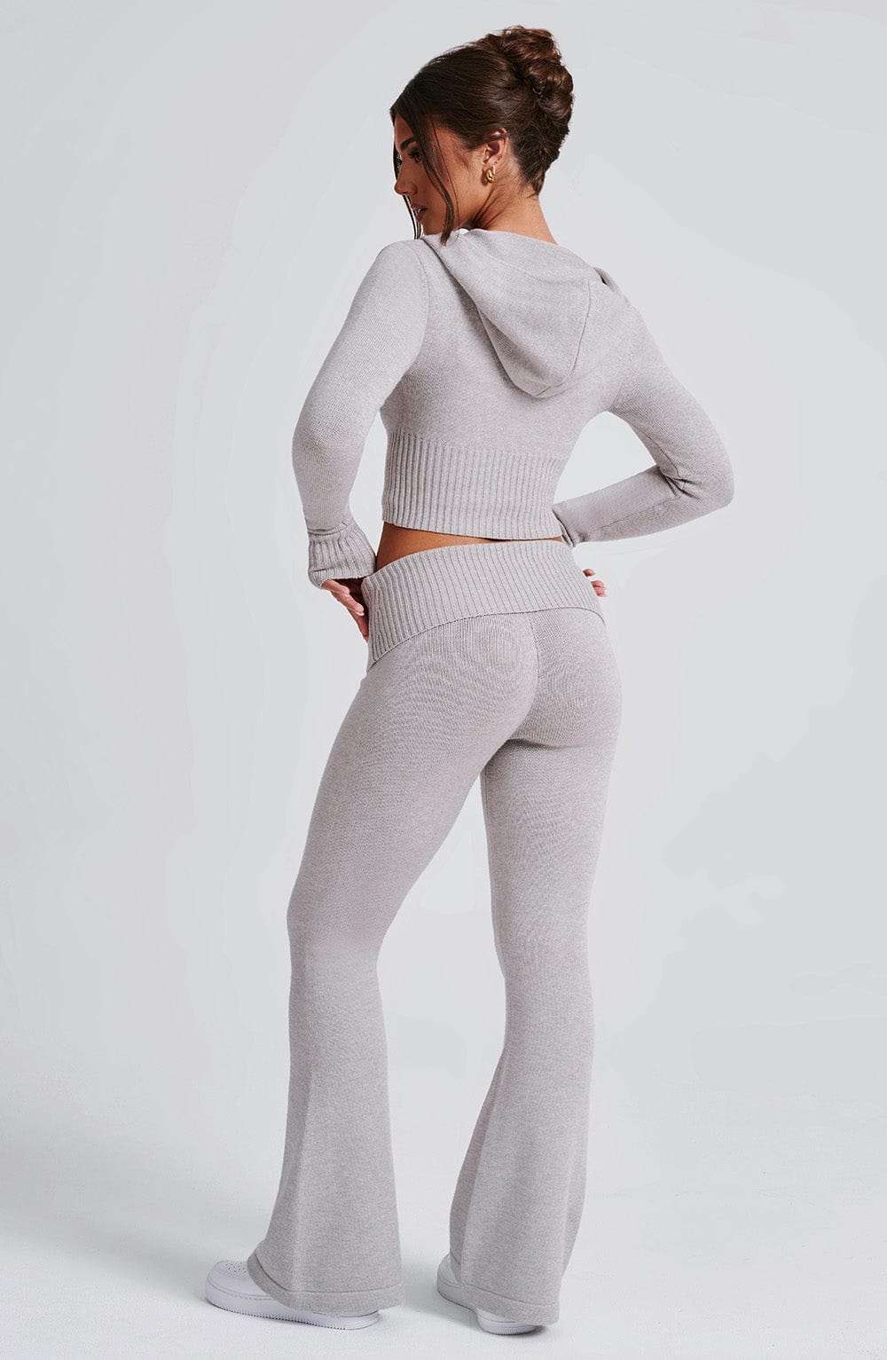 Portia Knit Pants - Light Grey Marl Ryvelle