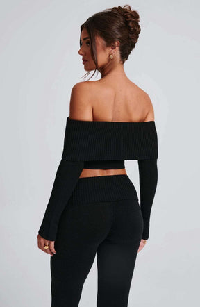 Portia Knit Top - Black Ryvelle