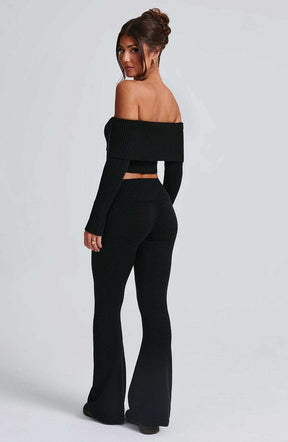 Portia Knit Top - Black Ryvelle