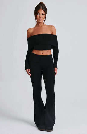 Portia Knit Top - Black Ryvelle