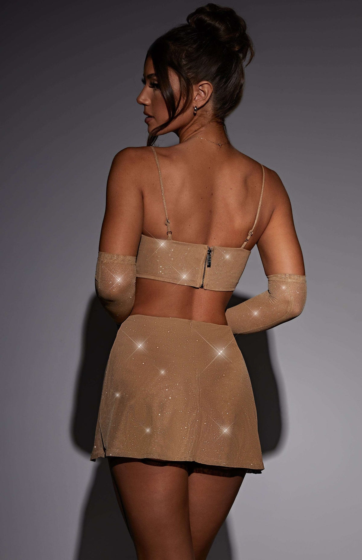 Posie Mini Skirt - Gold Sparkle Ryvelle