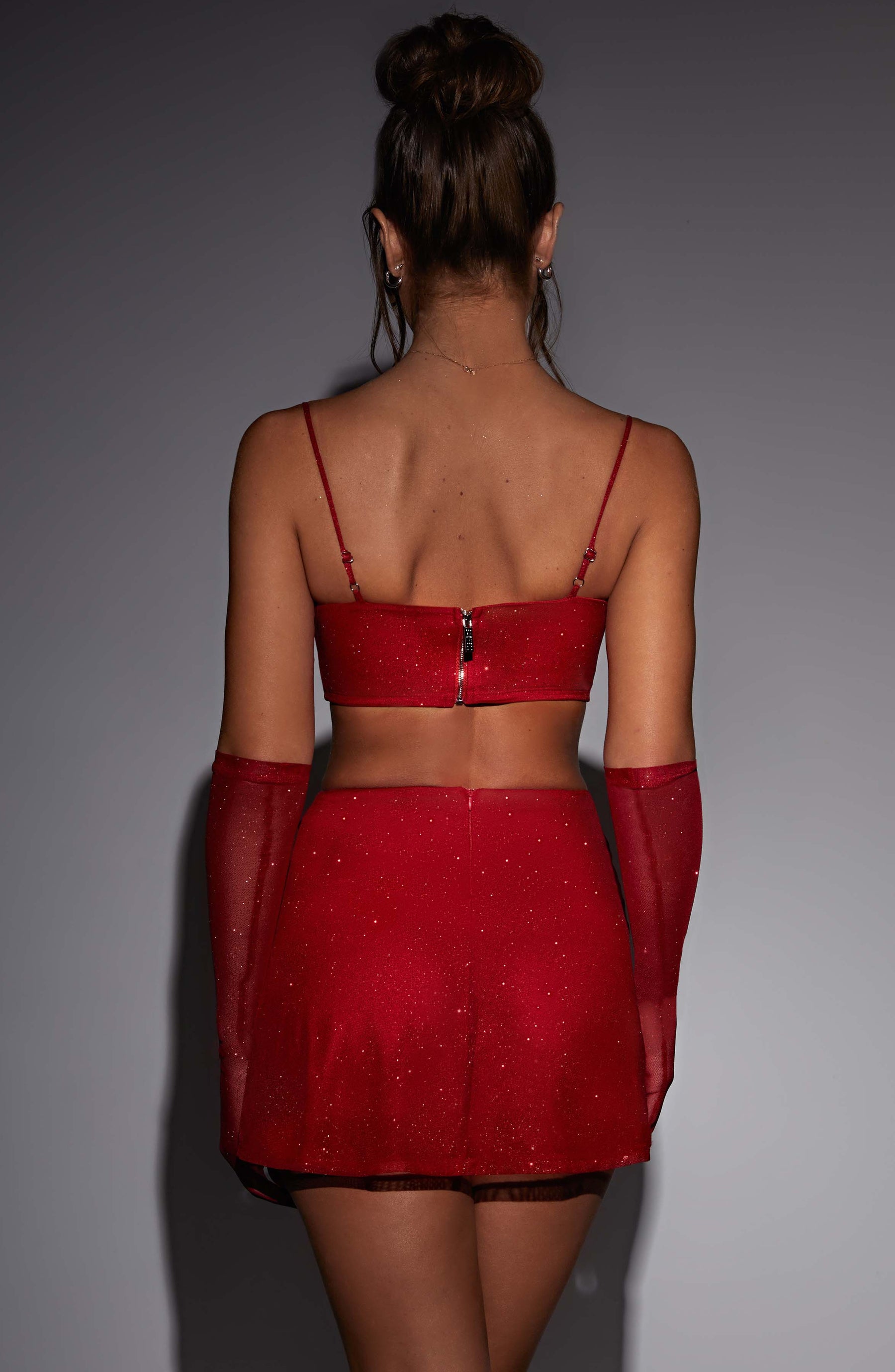 Posie Mini Skirt - Red Sparkle Ryvelle