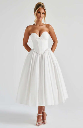Prim Midi Dress - Ivory Ryvelle