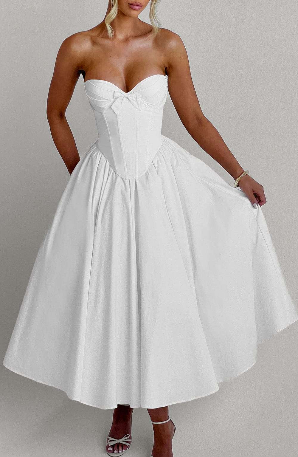 Prim Midi Dress - Ivory Ryvelle