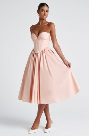 Prim Midi Dress - Soft Peach Ryvelle