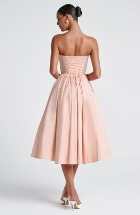 Prim Midi Dress - Soft Peach Ryvelle