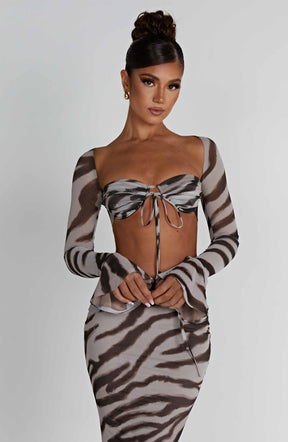 Priscilla Top - Zebra Print Ryvelle