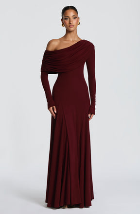 Rafaela Maxi Dress - Cherry Lacquer Ryvelle
