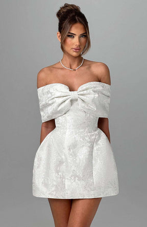 Raquel Mini Dress - Ivory Ryvelle