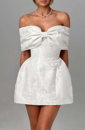 Raquel Mini Dress - Ivory Ryvelle