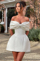 Raquel Mini Dress - Ivory Ryvelle