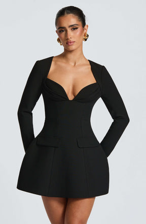 Regina Mini Dress - Black Ryvelle