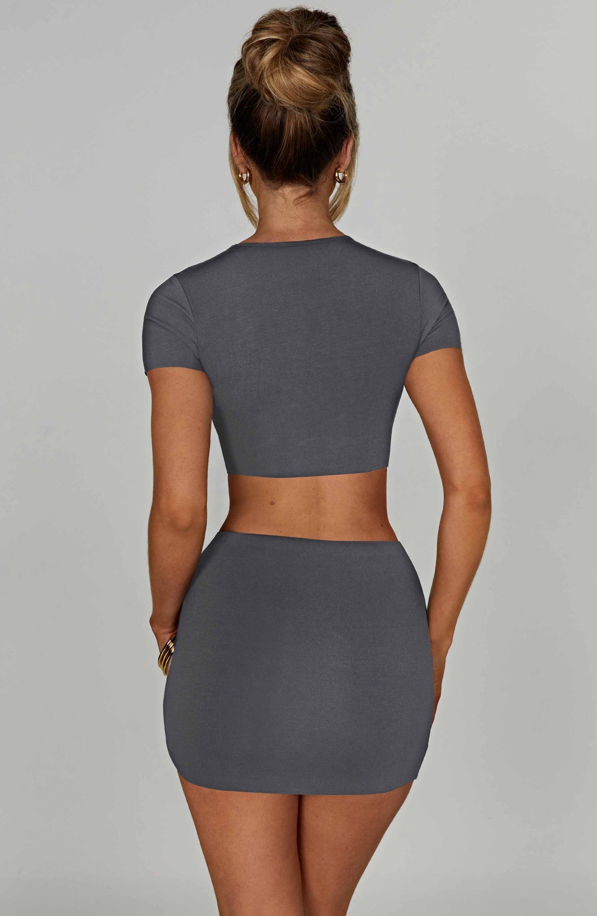 Rein Mini Skirt - Charcoal Ryvelle