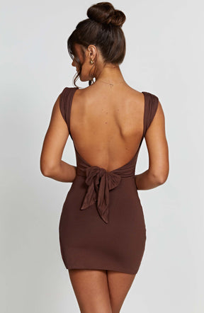 Ria Mini Dress - Chocolate Ryvelle