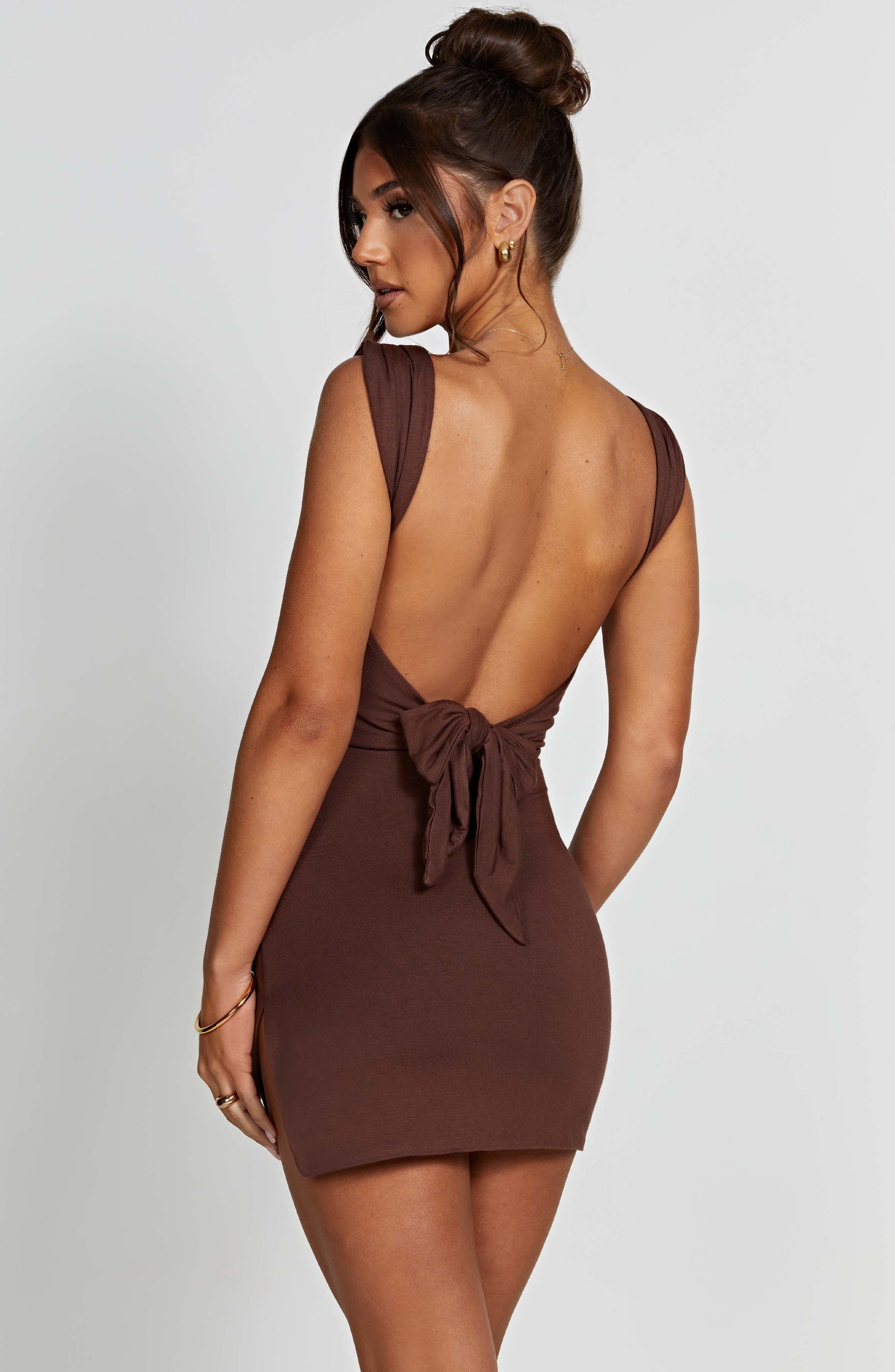 Ria Mini Dress - Chocolate Ryvelle