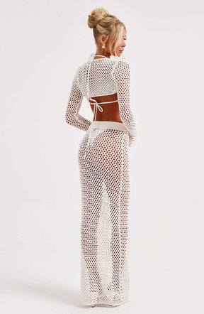 Riella Maxi Skirt - White Ryvelle