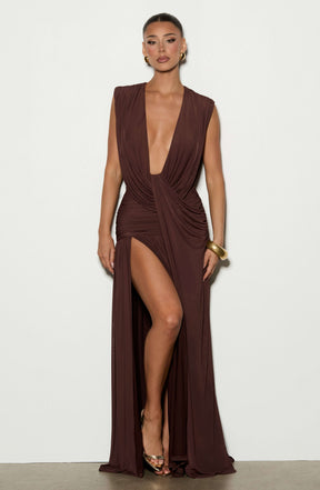 Romilly Gown - Plum Brown Ryvelle