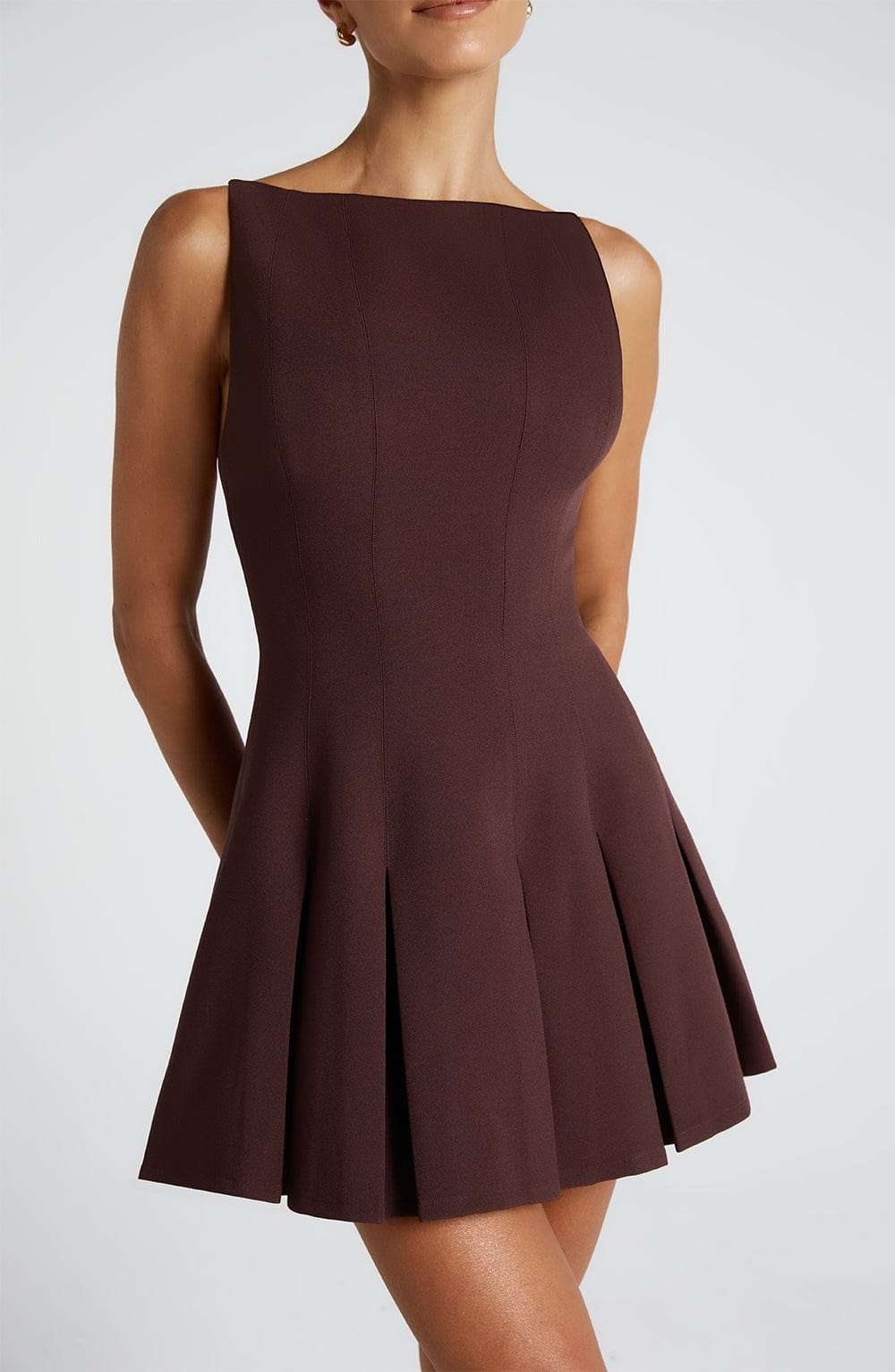 Rory Mini Dress - Plum Brown Ryvelle