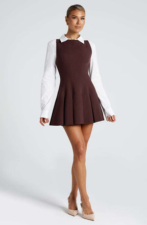 Rory Mini Dress - Plum Brown Ryvelle