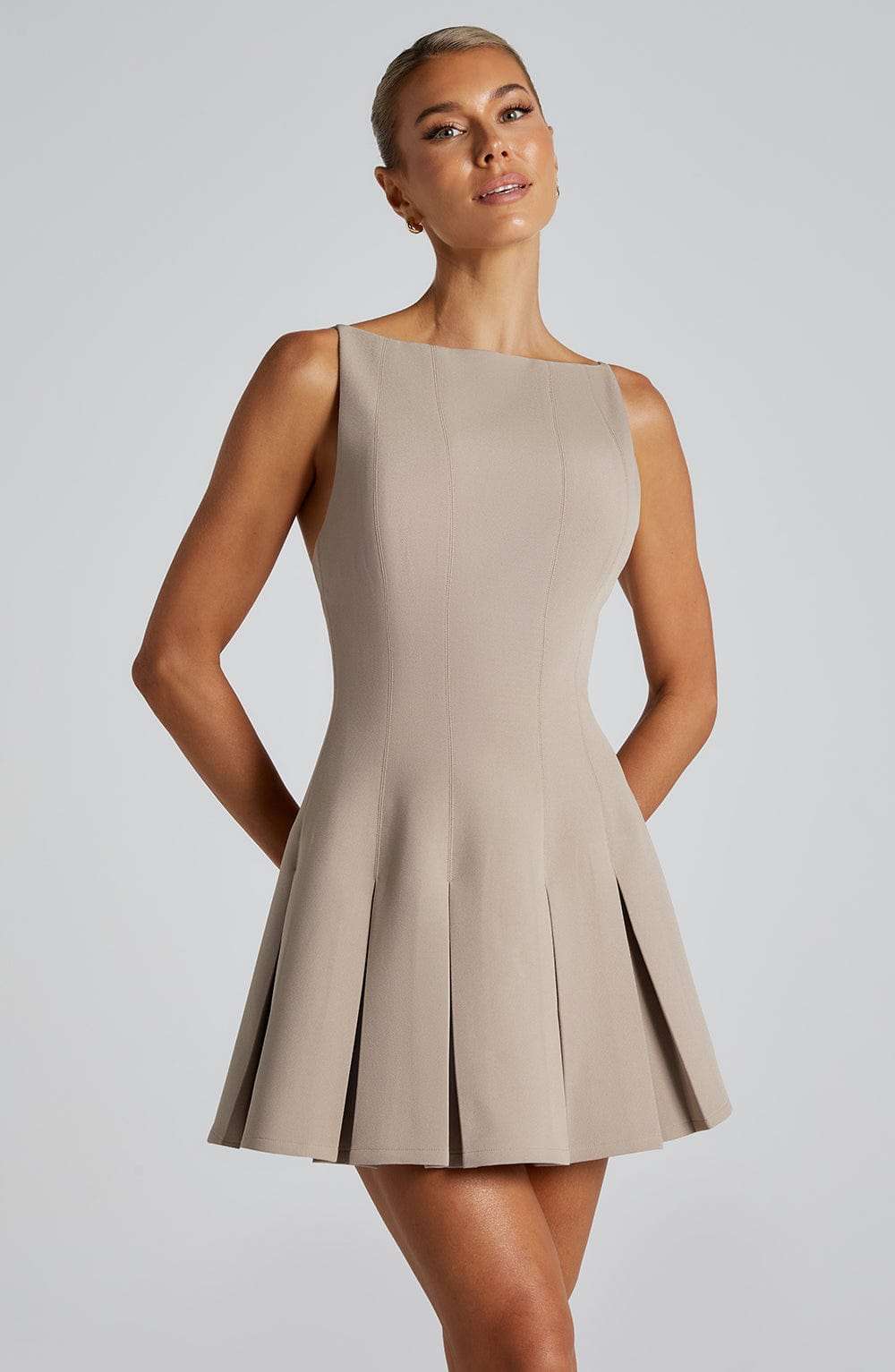 Rory Mini Dress - Taupe Ryvelle