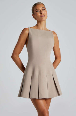 Rory Mini Dress - Taupe Ryvelle