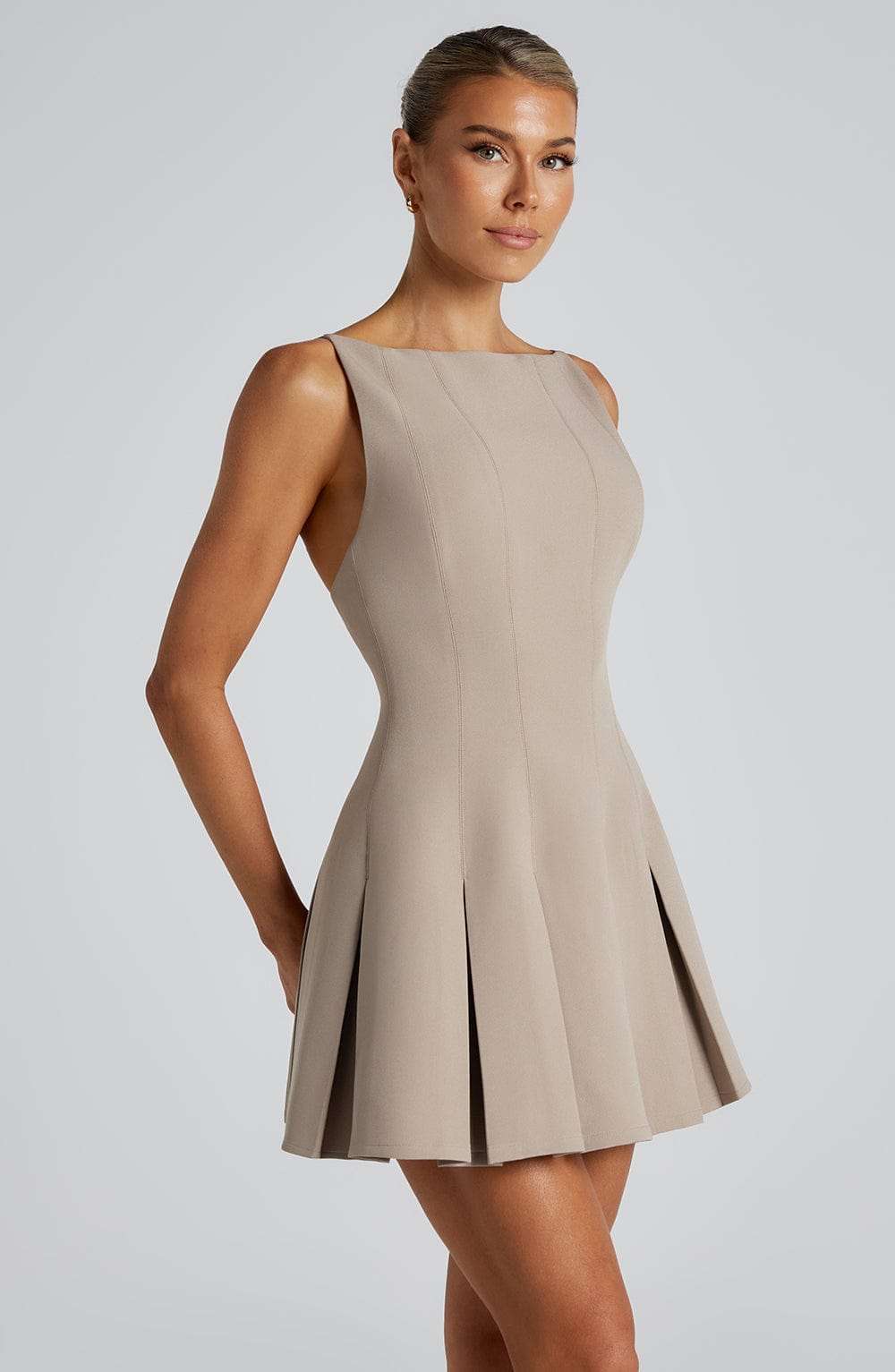 Rory Mini Dress - Taupe Ryvelle