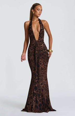 Rosetta Maxi Dress - Leopard Print Ryvelle