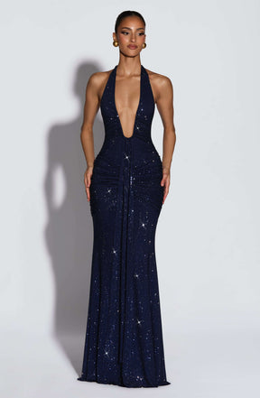 Rosetta Maxi Dress - Navy Sparkle Ryvelle