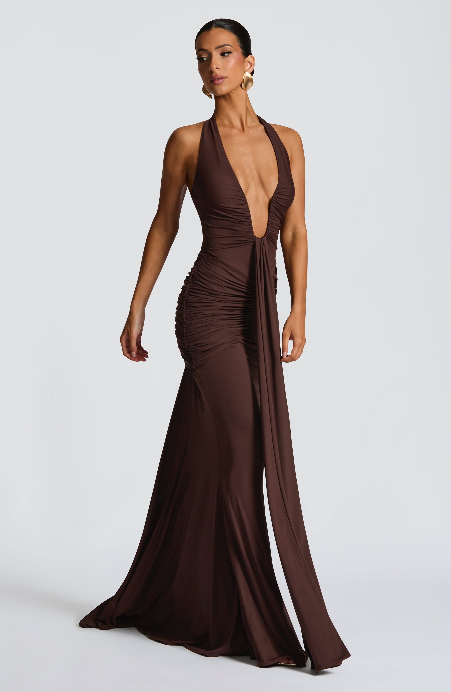 Rosetta Maxi Dress - Plum Brown Ryvelle