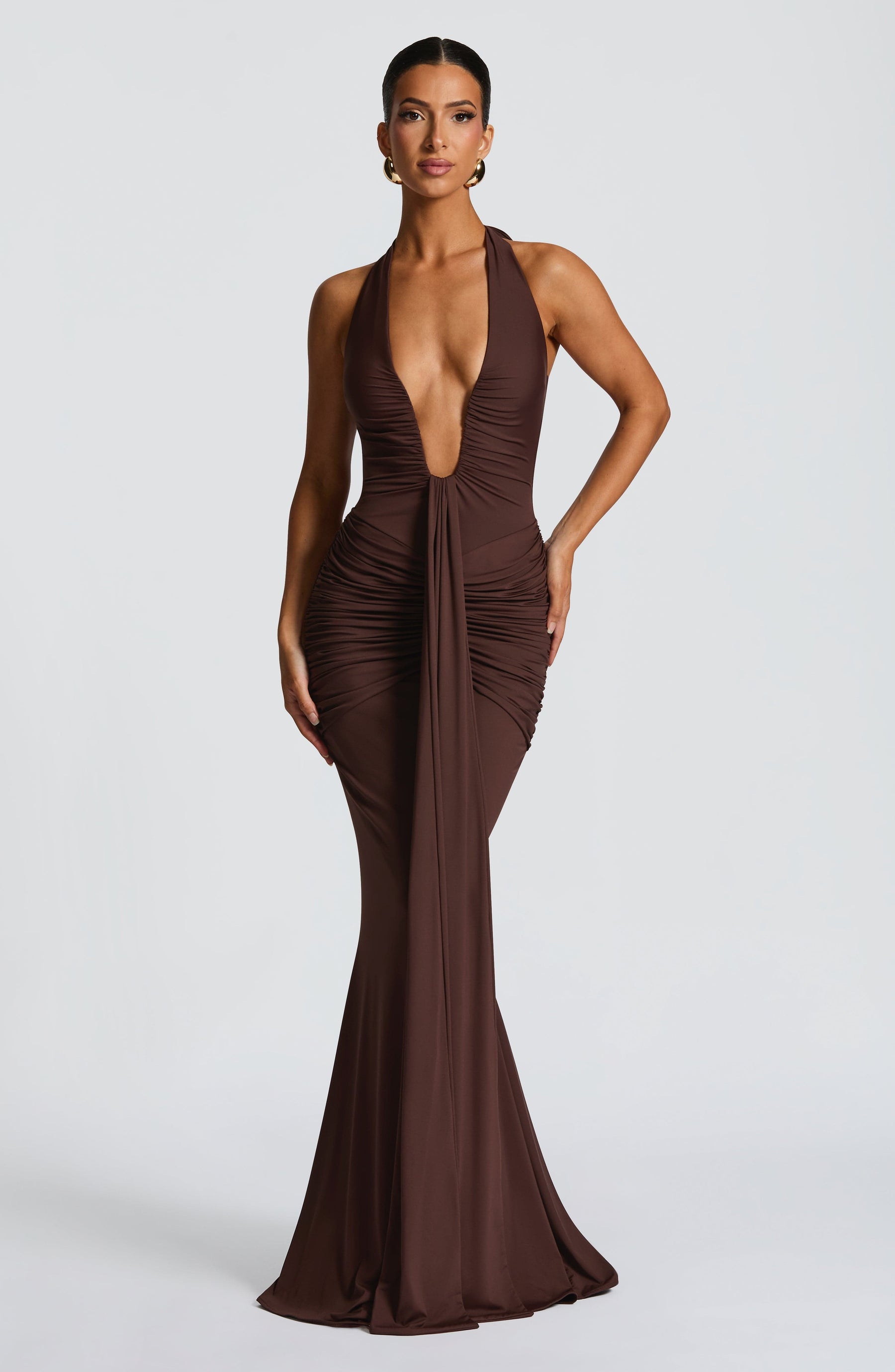 Rosetta Maxi Dress - Plum Brown Ryvelle