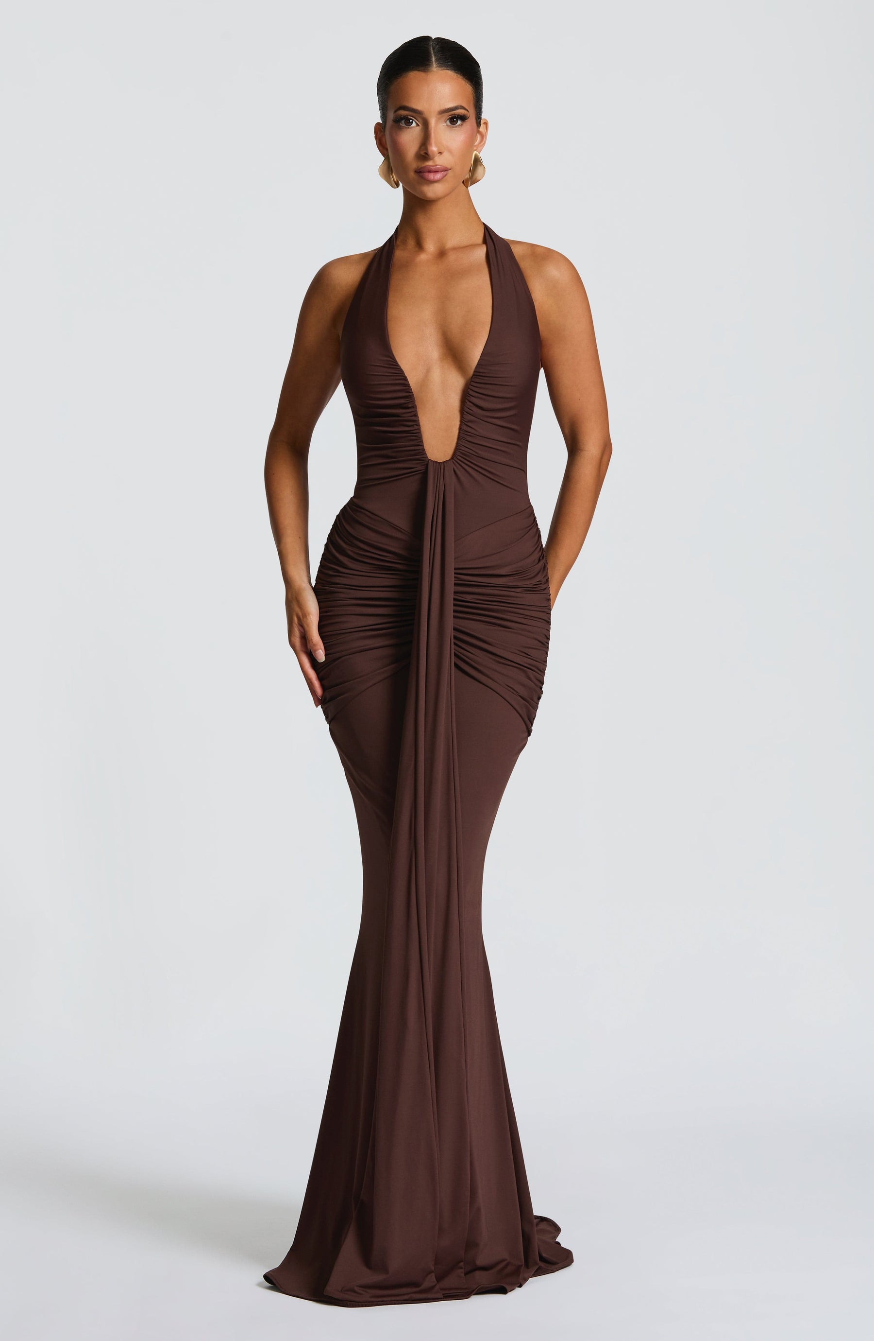 Rosetta Maxi Dress - Plum Brown Ryvelle