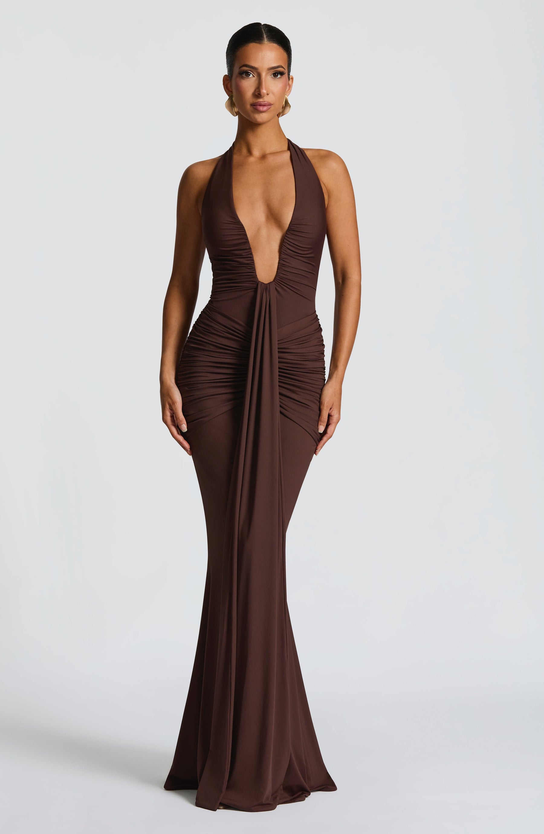 Rosetta Maxi Dress - Plum Brown Ryvelle