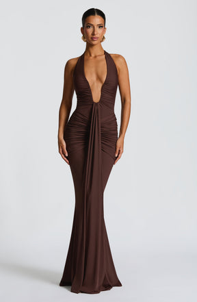 Rosetta Maxi Dress - Plum Brown Ryvelle
