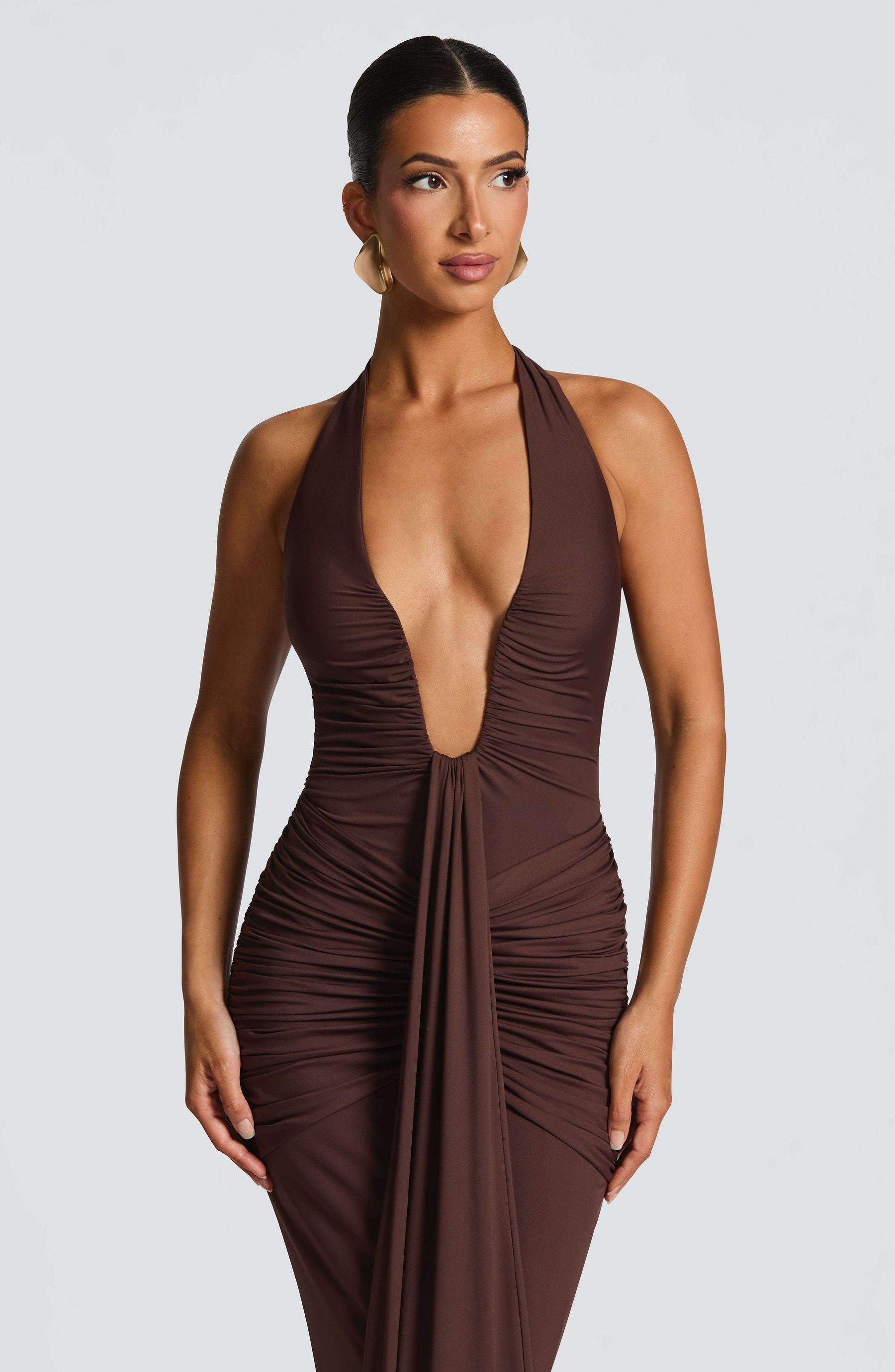 Rosetta Maxi Dress - Plum Brown Ryvelle