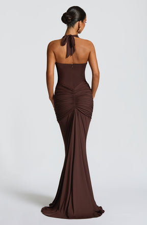 Rosetta Maxi Dress - Plum Brown Ryvelle