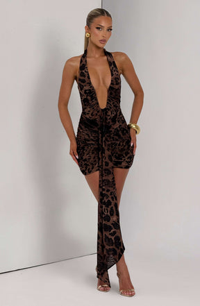 Rosetta Mini Dress - Leopard Print Ryvelle