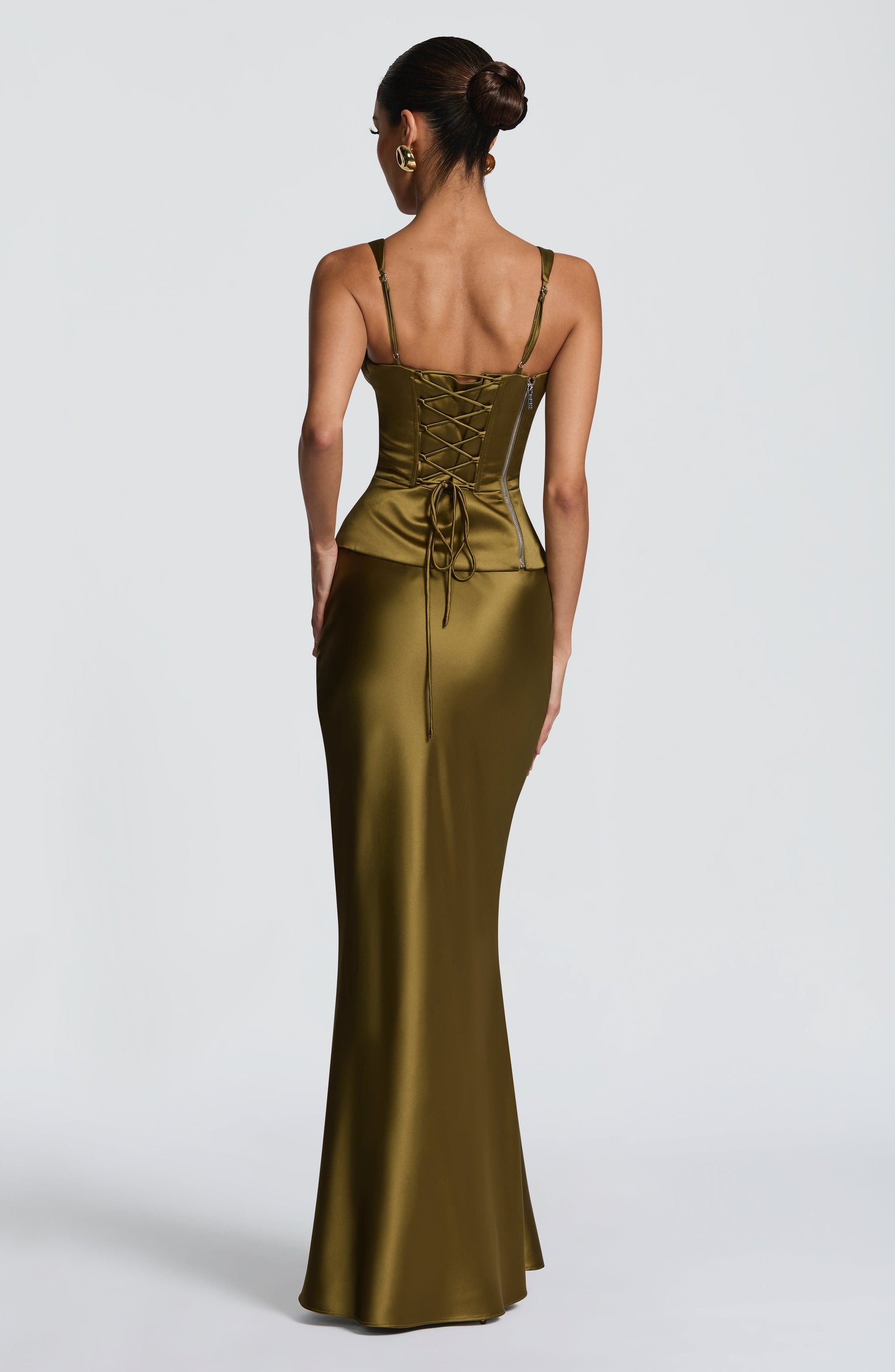 Rowan Corset - Deep Olive Ryvelle