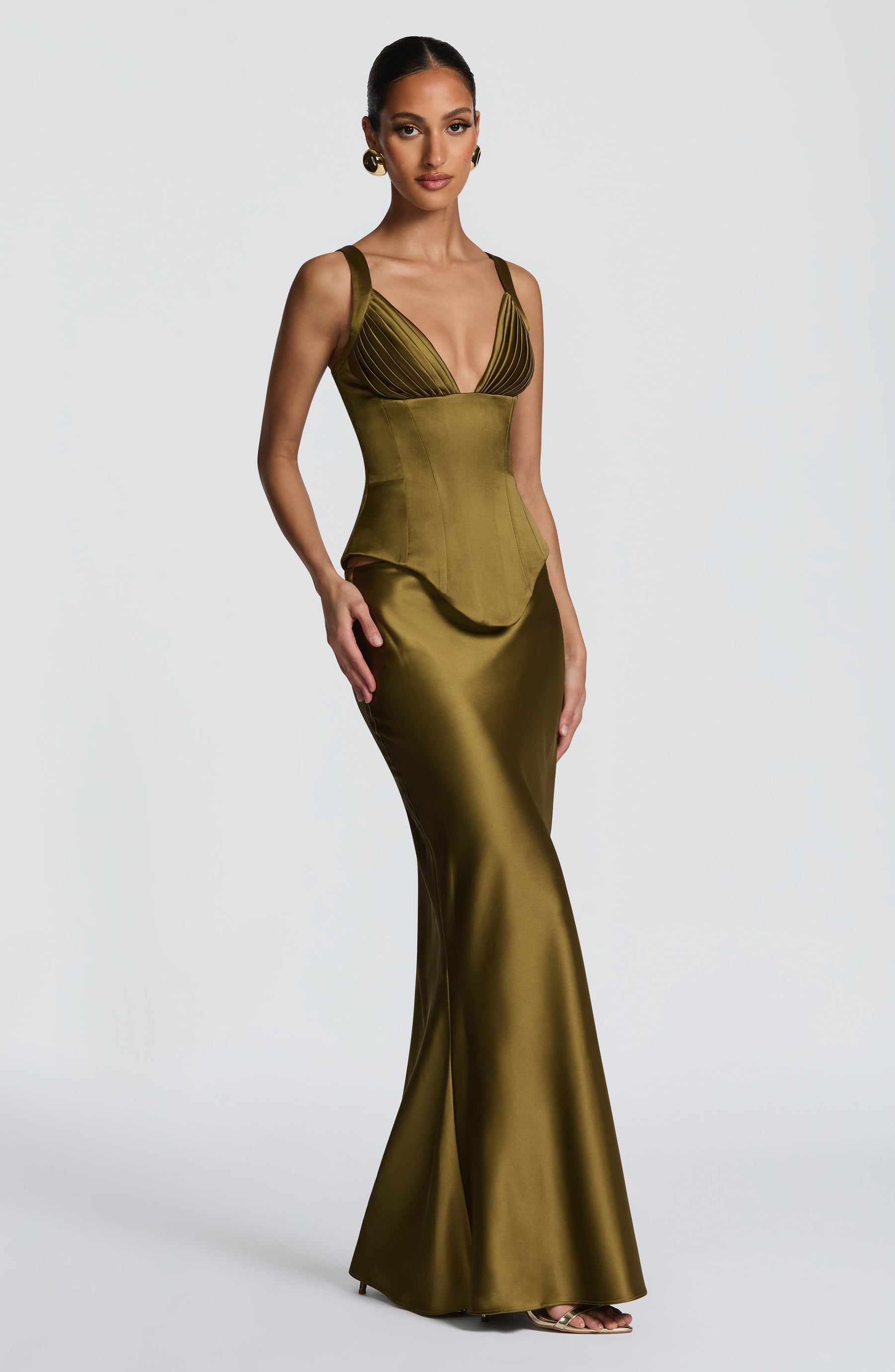 Rowan Corset - Deep Olive Ryvelle