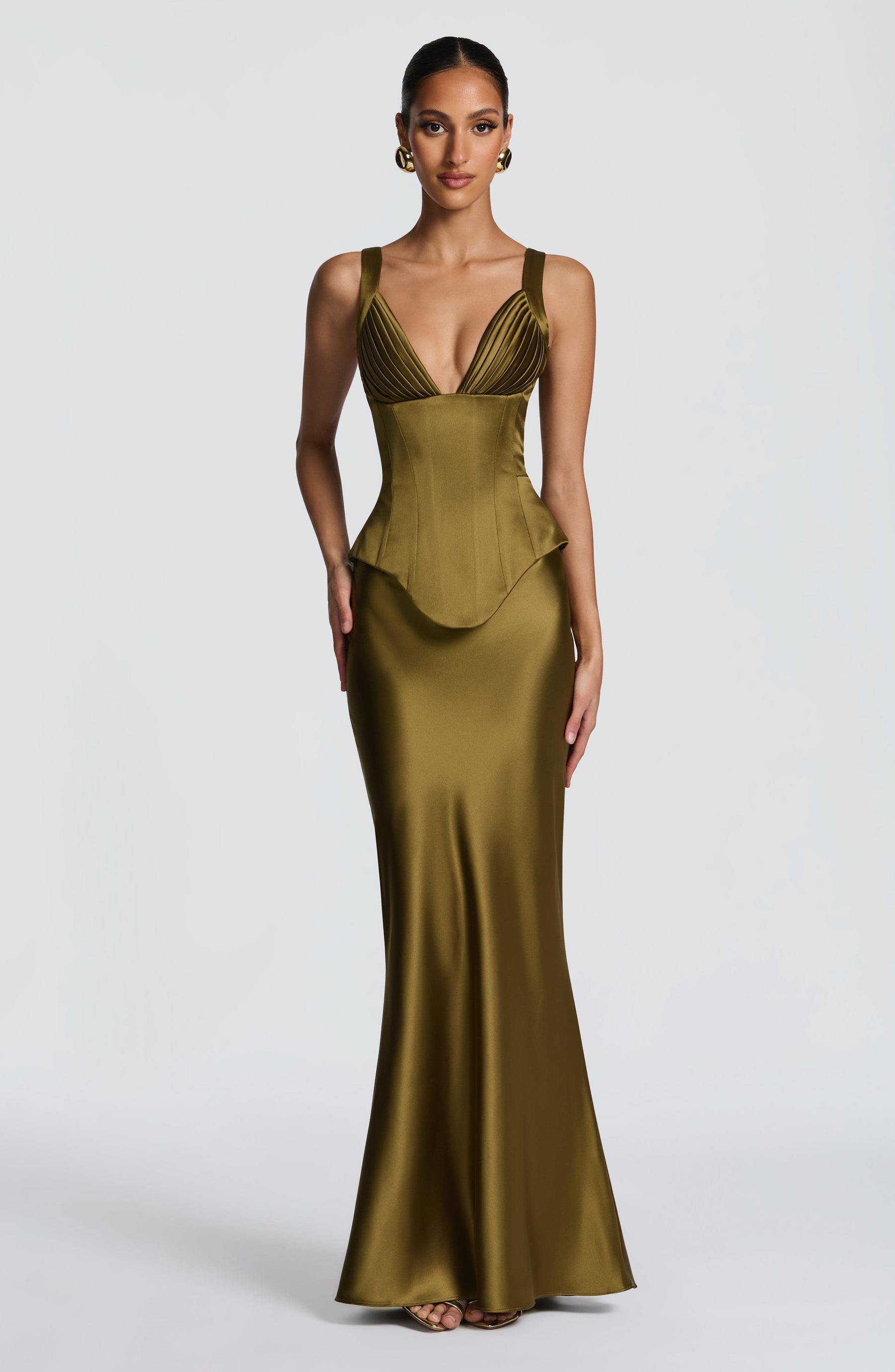 Rowan Corset - Deep Olive Ryvelle