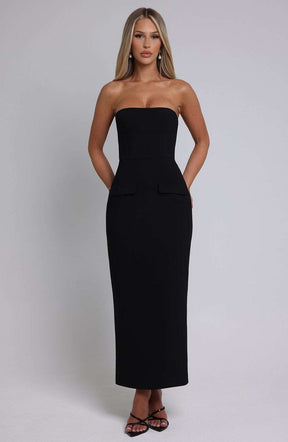 Roxanne Midaxi Dress - Black Ryvelle