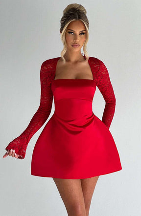Sadie Mini Dress - Red Ryvelle
