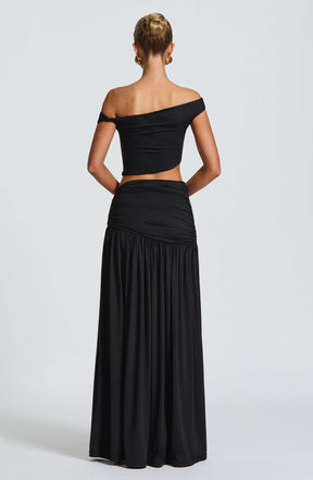 Saira Maxi Skirt - Black Ryvelle