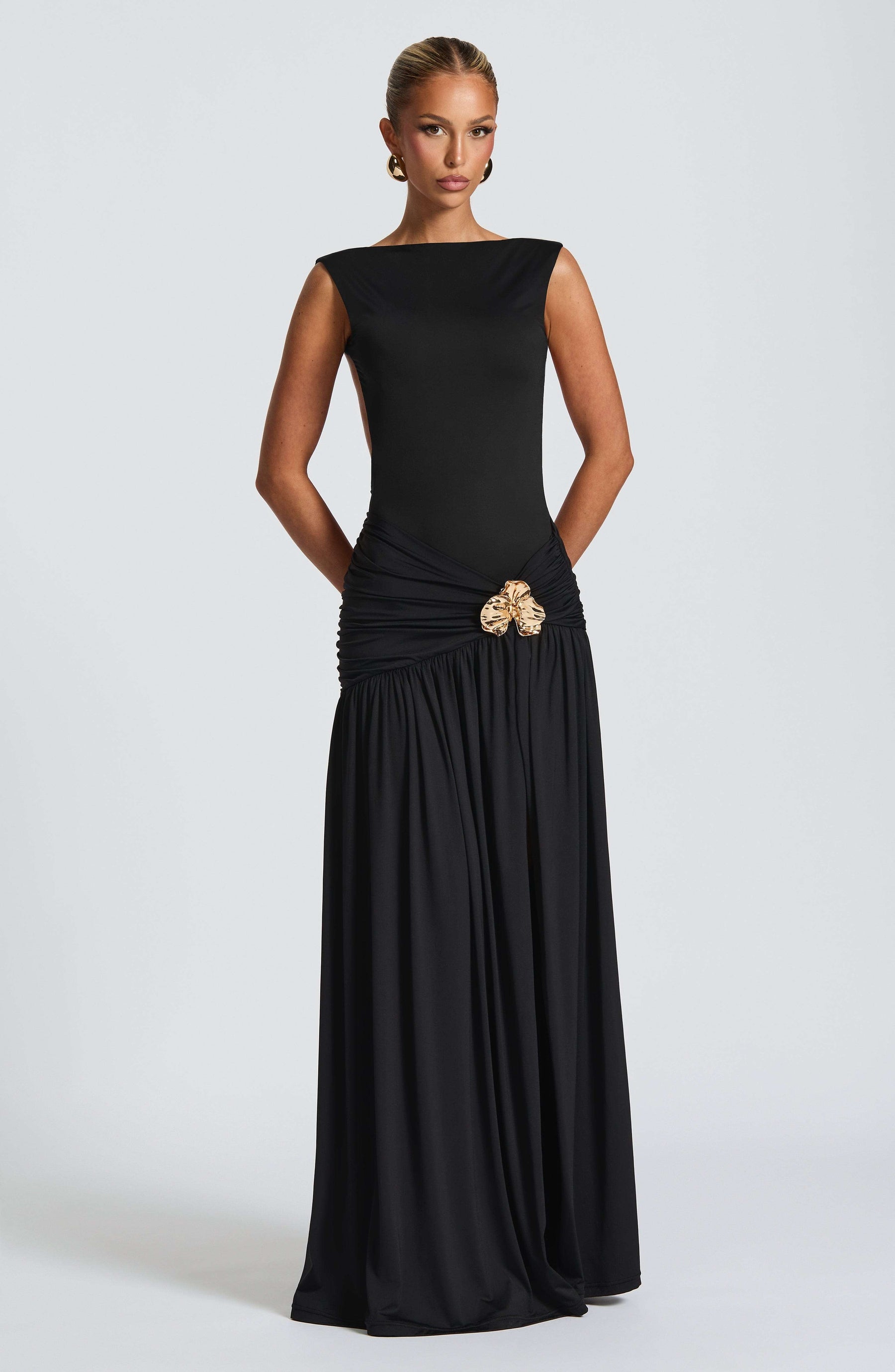 Saira Maxi Skirt - Black Ryvelle