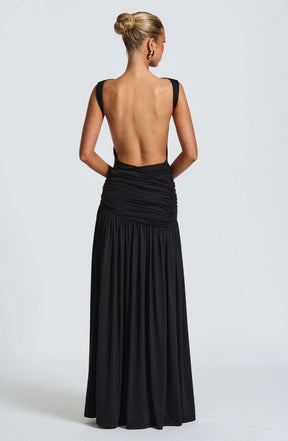 Saira Maxi Skirt - Black Ryvelle
